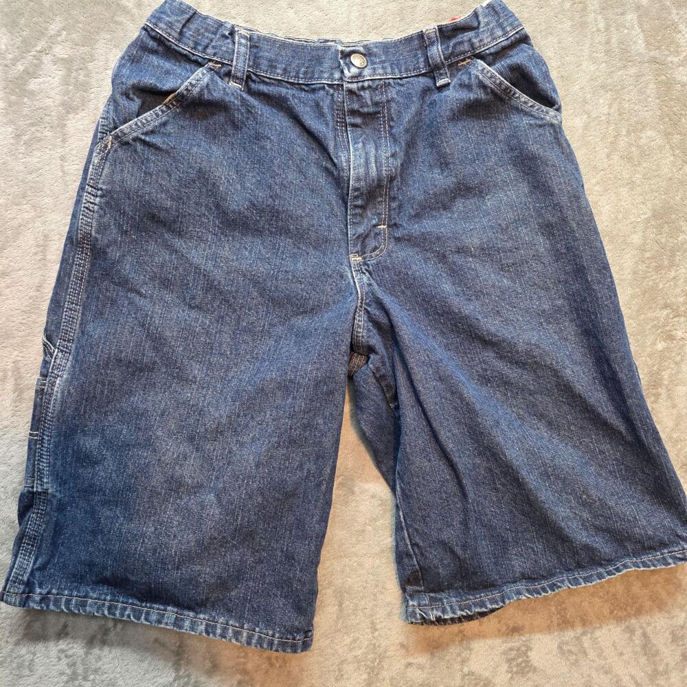 WRG Jeans Co Cargo Shorts Boys 18 Blue Denim Adjustable Waist Pockets Casual